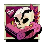 Skull on a platform pink symbol
