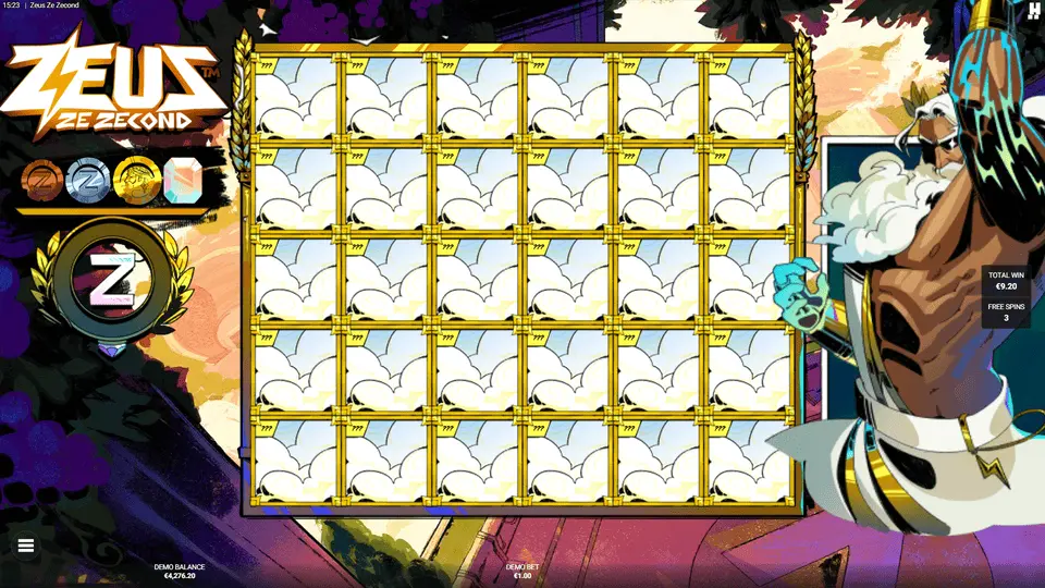 Zeus Ze Zecond casino Godly Ascension bonus showing Wonder Meter filling toward reward spin